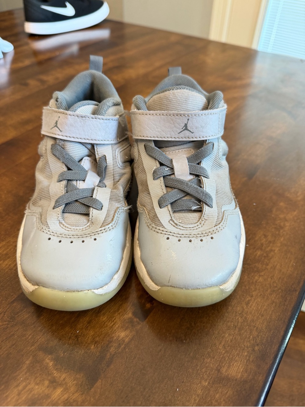 Jordan Kids' Gray Velcro & Lace Sneakers